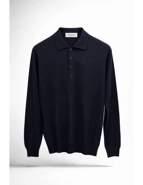 Polo in lana quattro bottoni
