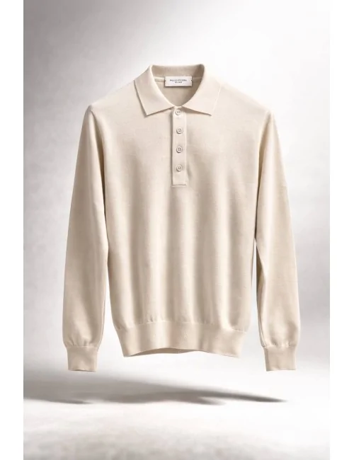 Polo in lana quattro bottoni