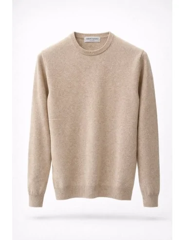 Maglione beige in lana merinos