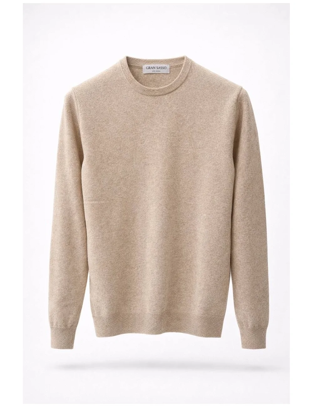 Maglione beige in lana merinos