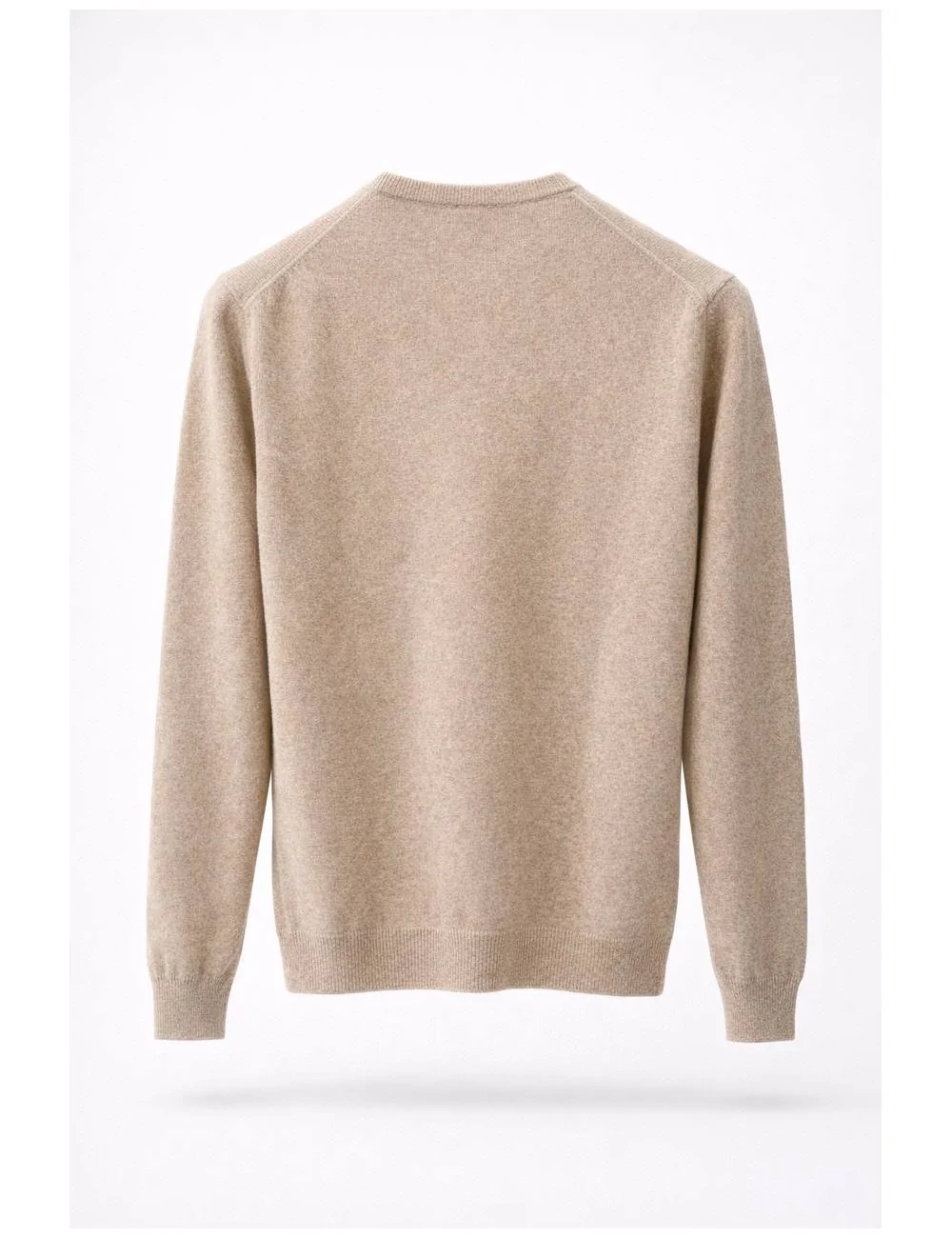 Maglione beige in lana merinos