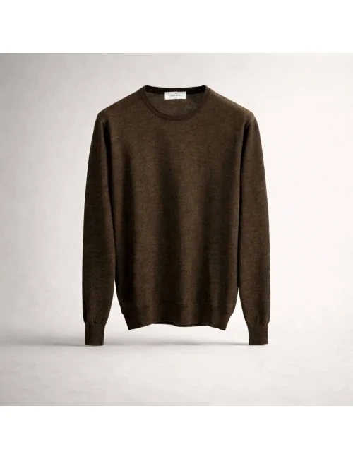 Maglia girocollo in lana e seta