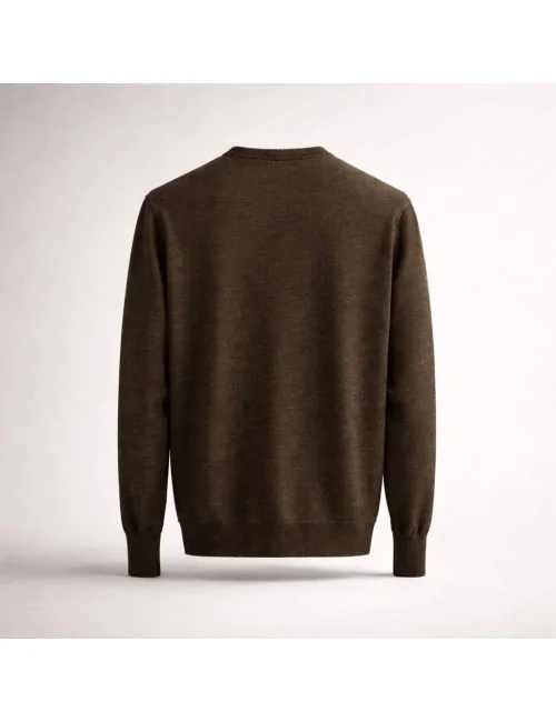 Maglia girocollo in lana e seta