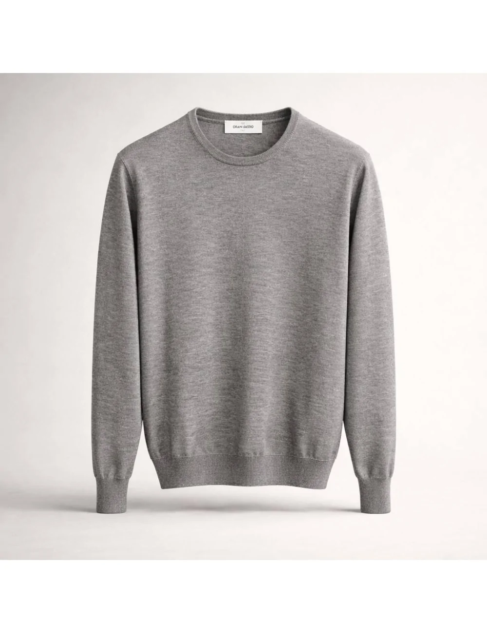 Maglia girocollo in lana e seta