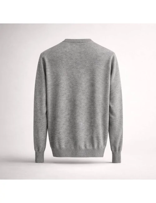 Maglia girocollo in lana e seta