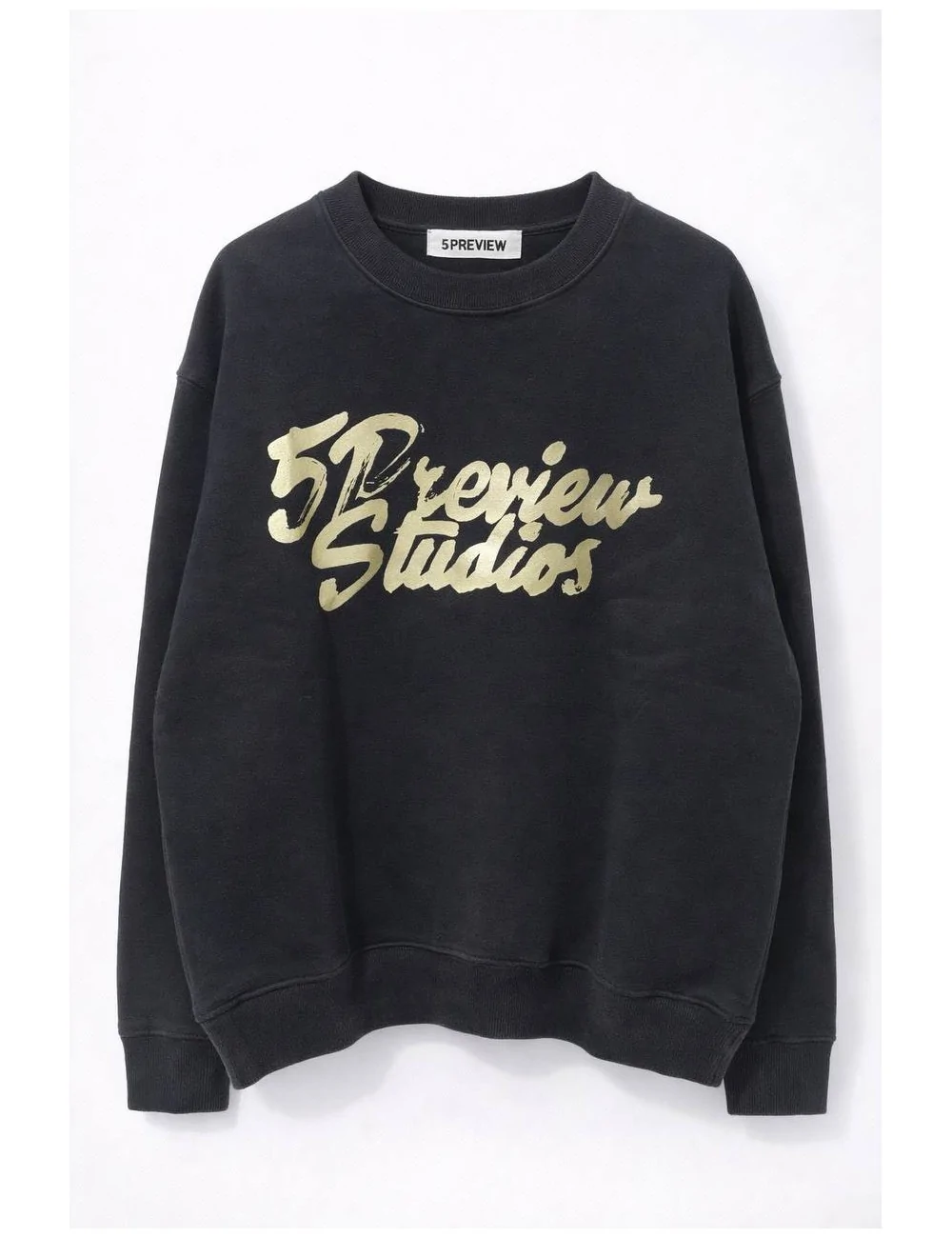 Felpa nera con logo dorato