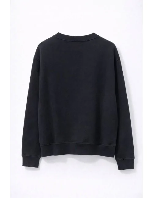 Felpa nera con logo dorato