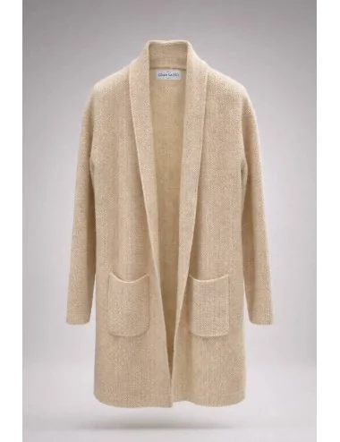 Cardigan Lungo Bianco Panna