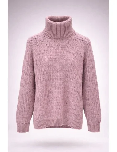 Maglione rosa a coste