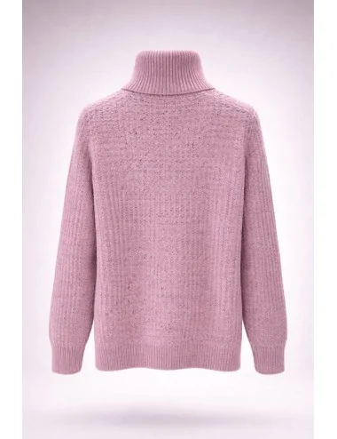 Maglione rosa a coste 2