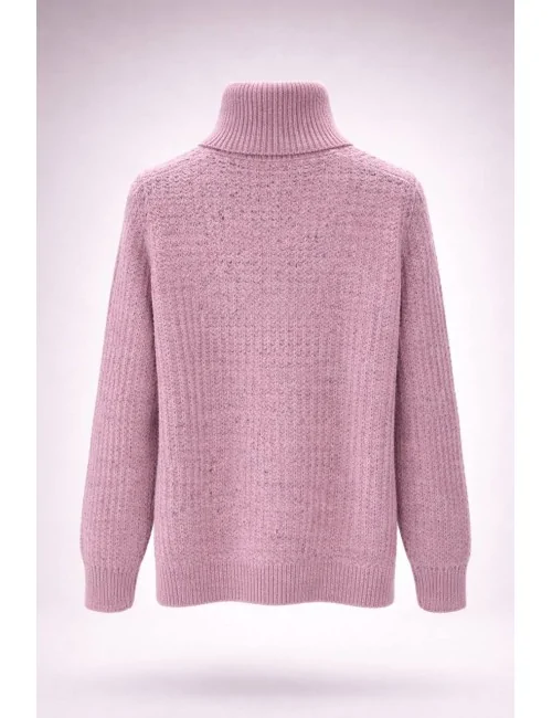 Maglione rosa a coste