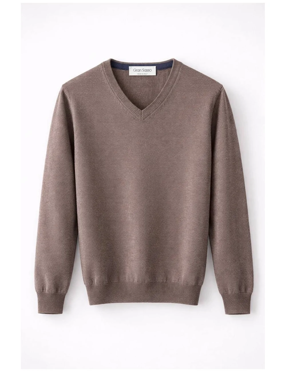 Maglia marrone scollo a punta