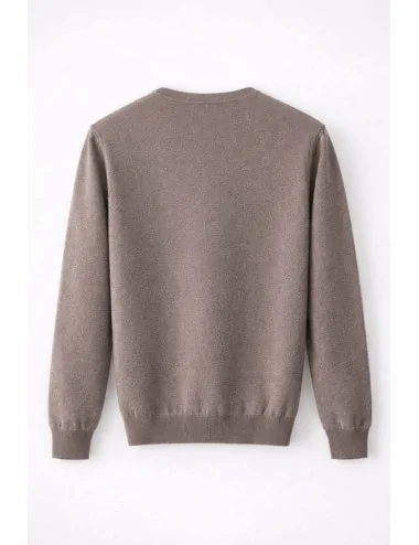 Maglia marrone scollo a punta 2