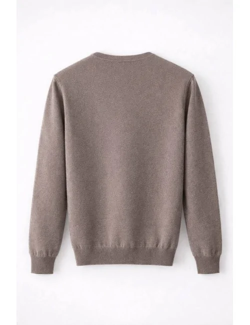 Maglia marrone scollo a punta