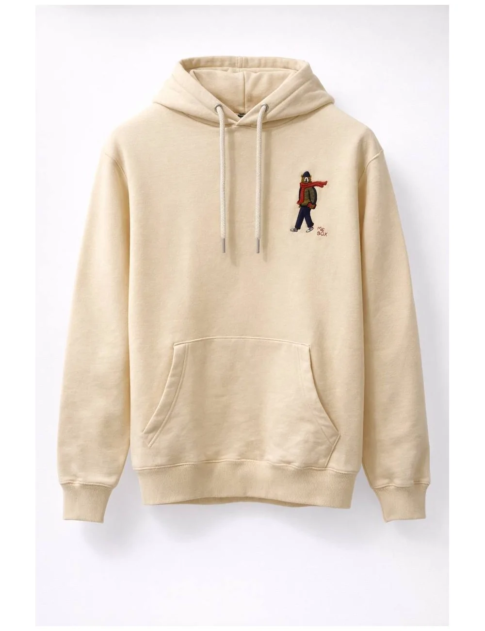 Felpa con cappuccio con stampa ricamata