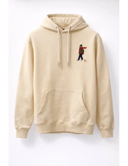 Felpa con cappuccio con stampa ricamata