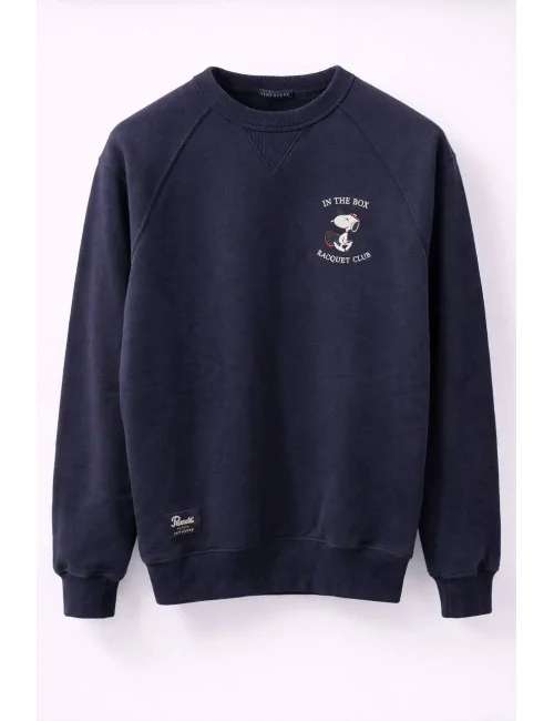 Felpa girocollo con stampa snopy raquet