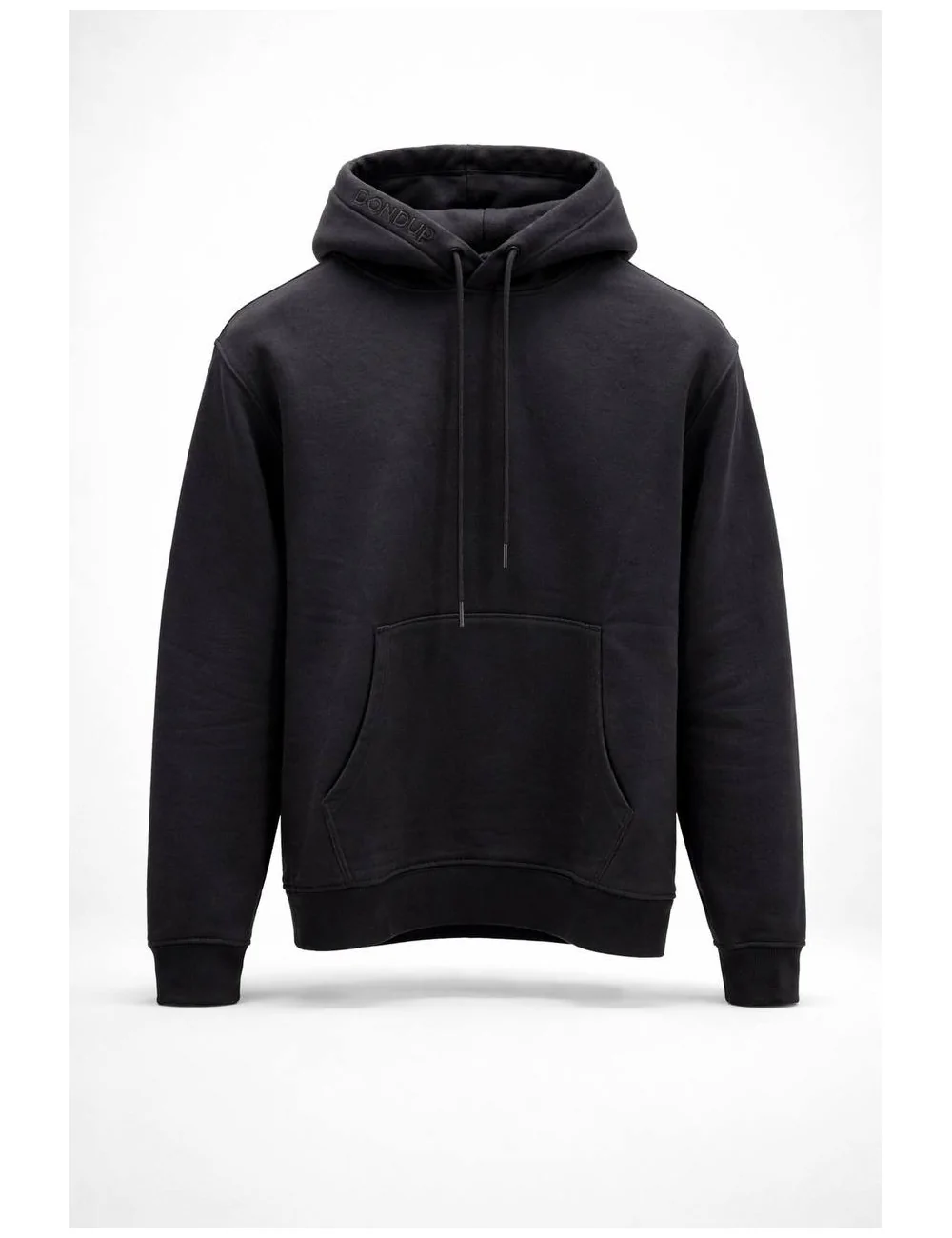 Felpa total black con cappuccio