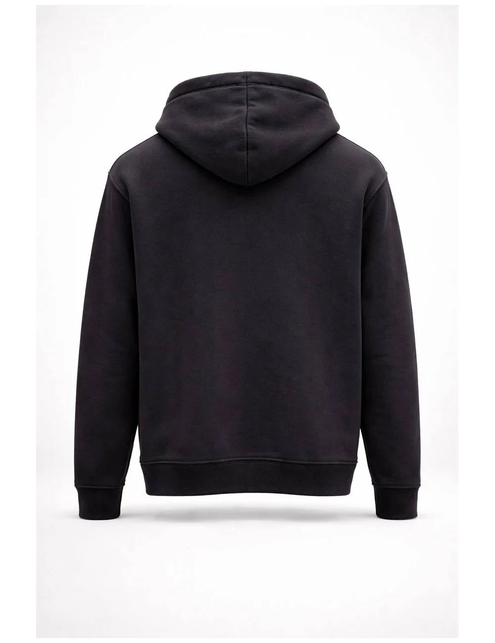 Felpa total black con cappuccio