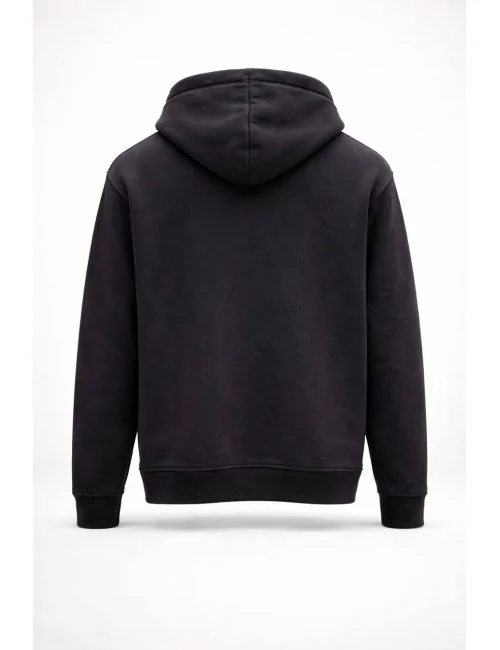 Felpa total black con cappuccio