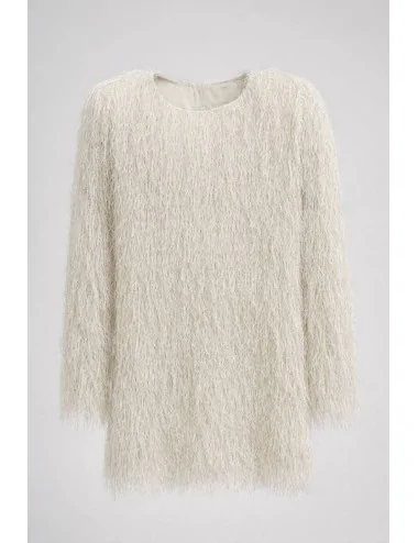 Abito mini con piume