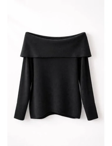 Maglia scollo a barca in cashmere