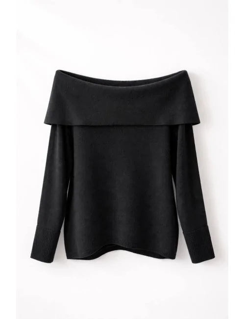 Maglia scollo a barca in cashmere