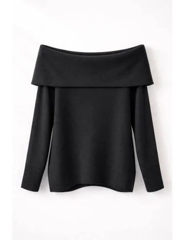 Maglia scollo a barca in cashmere 2