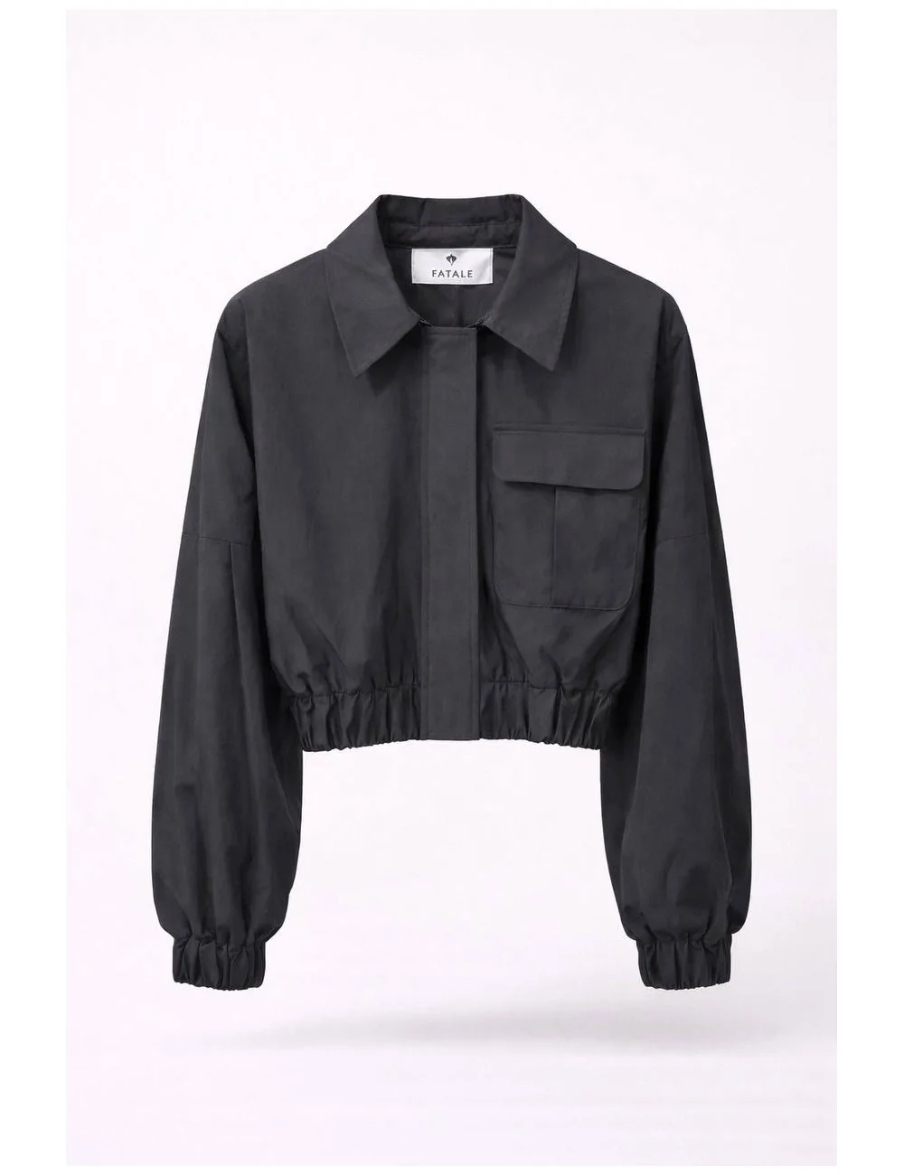 Bomber crop in tessuto tecnico