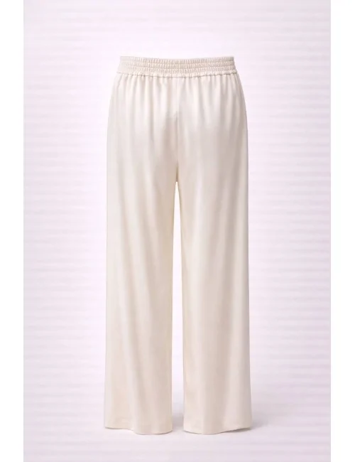 Pantalone Bianco In Raso
