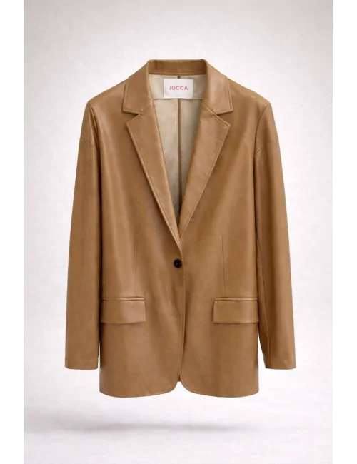 Giacca in ecopelle over-size