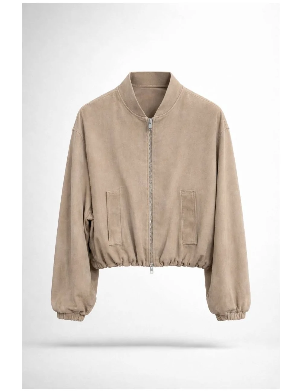 Bomber corto in camoscio