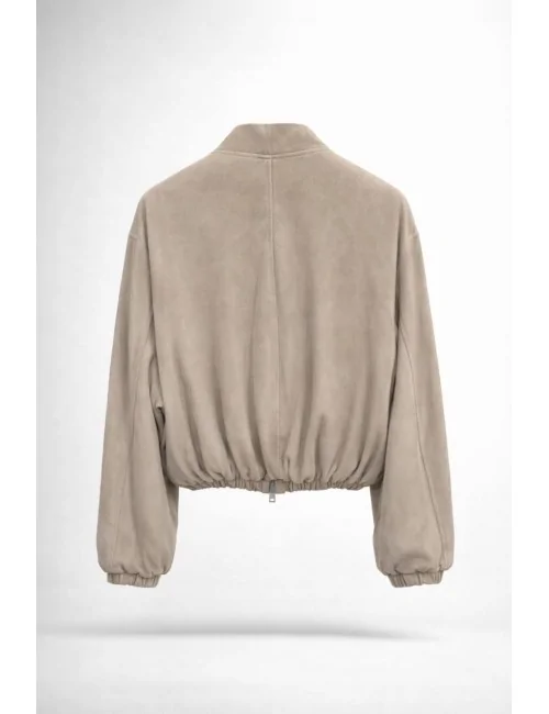 Bomber corto in camoscio