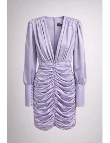 Abito glicine con ruches