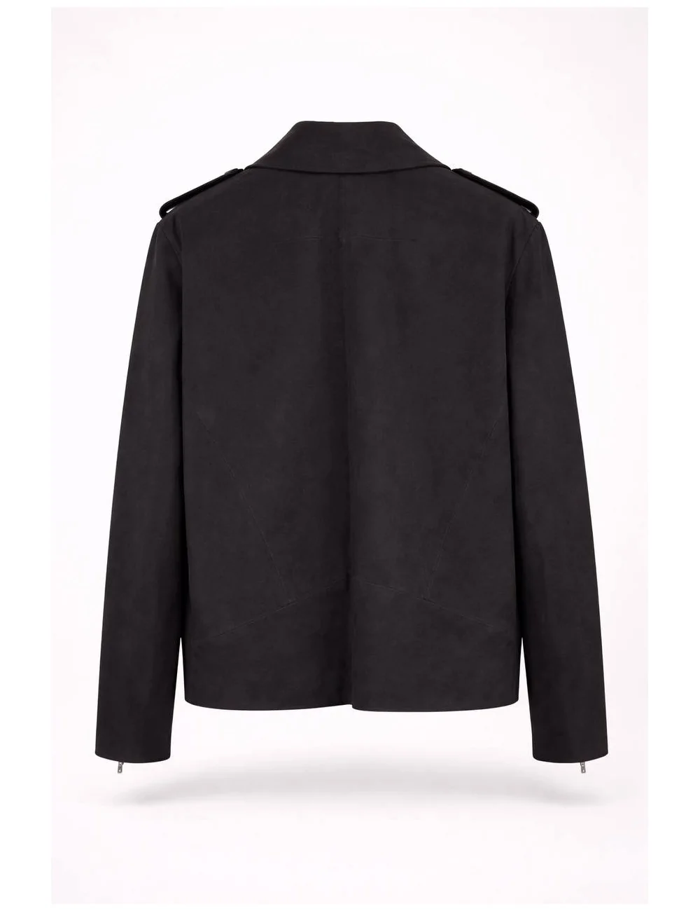 Chiodo nero in camoscio