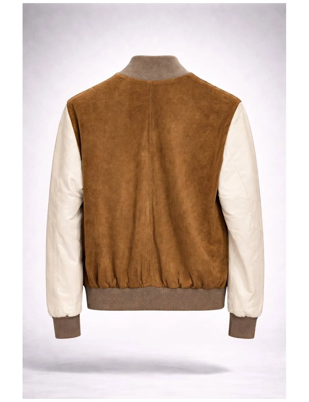 Bomber in camoscio e pelle