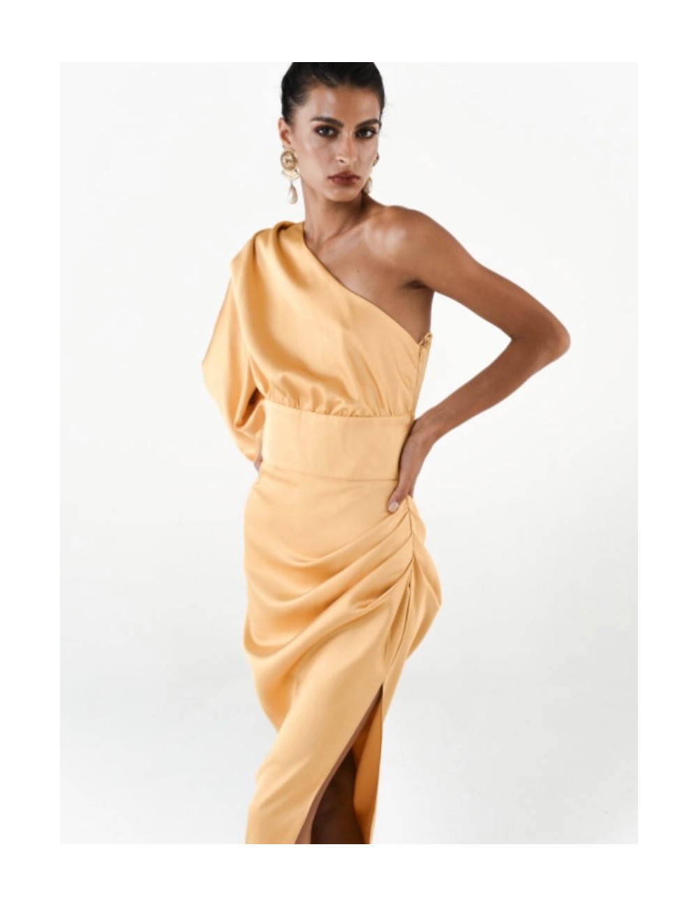 ACTUALEE Abito Monospalla Tinta Unita