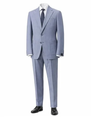 Abito monopetto azzurro sfoderato