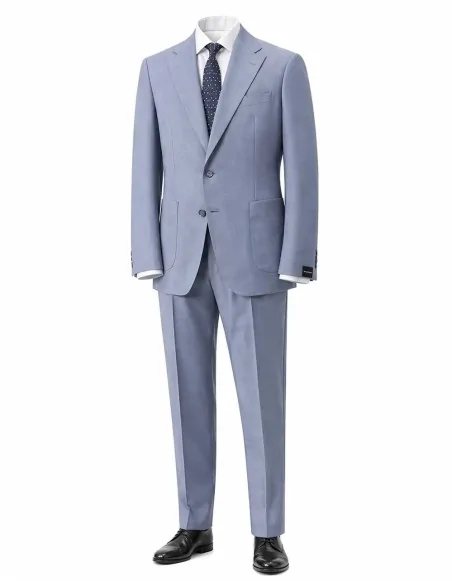 Abito monopetto azzurro sfoderato