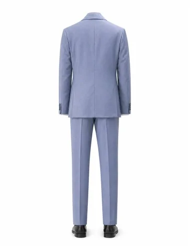 Abito monopetto azzurro sfoderato