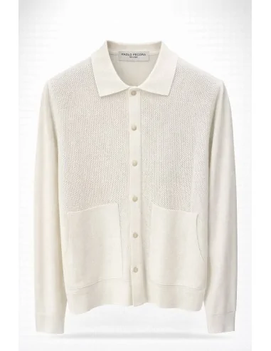 Maglia camicia traforata