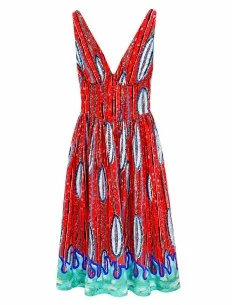 Abito bustier stampato