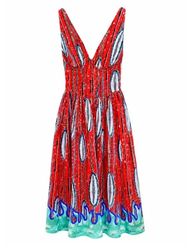 Abito bustier stampato