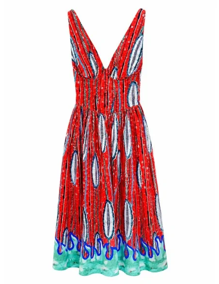 Abito bustier stampato