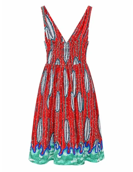 Abito bustier stampato