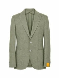 Giacca monopetto in lino e cotone