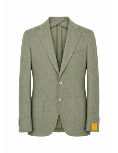 Giacca monopetto in lino e cotone