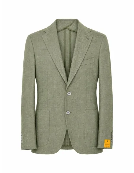 Giacca monopetto in lino e cotone