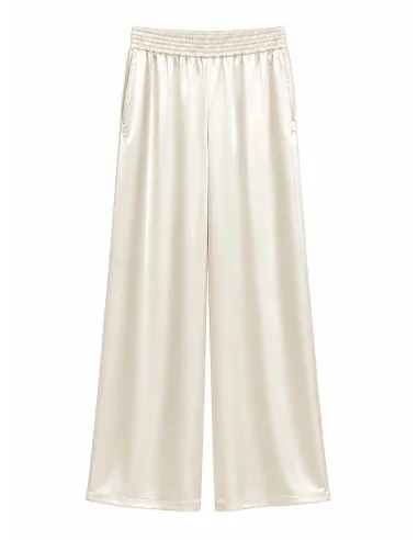 Pantalone Bianco In Raso