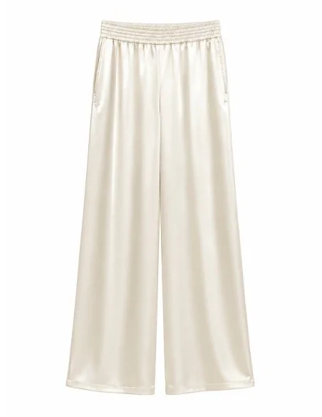 Pantalone Bianco In Raso